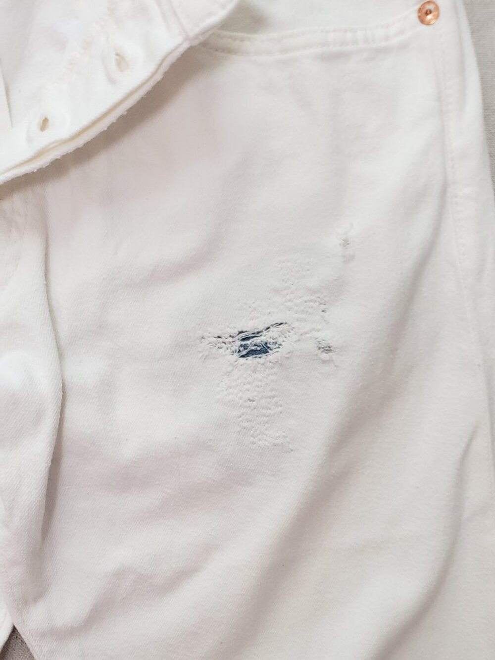 Polo Ralph Lauren Jeans Mens 32x34 White Sullivan Slim Distressed Ripped Denim - Picture 8 of 13